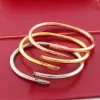 Christmas jewelry Love Gold Bracelet nail bracelet Designer Bangles for Women Mens Stainless Steel Alloy Armband Pulsera Pulseras Plated Gold Silver Rose Jewelry D