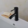 Bathroom Sink Faucets Black Faucet Minimalist Style Cold Water Mixer Tap Stainless Steel Basin