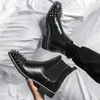 Moda rebites homens chelsea botas de negócios deslizamento-on oxfords sapatos designer de luxo couro formal sapatos masculinos 1aa60