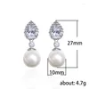 Baumelnde Ohrringe Luxus Ly Damen Simulierte Perle Silber Farbe Exquisite Mädchen Ohr Piercing Alltagskleidung Party Trendiger Schmuck