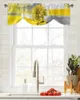 Curtain Dahlia Oil Painting Abstract Texture Plant Rod Pocket Short Curtains Home Decor Partition Cabinet Door Window