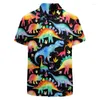 Men's Casual Shirts Turtle Floral Graphic For Men Clothing 3D Printed Hawaiian Shirt Short Sleeve Y2k Tops Kawaii Clothes Lapel Blouse