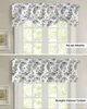 Curtain Christmas Flower Plant Window For Living Room Kitchen Cabinet Tie-up Valance Rod Pocket