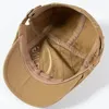 Berets męskie czapki bawełniane czapki na wiosną letnie jesień cabbie płaska czapka oddychająca litera sboy beret rybołówstwo 230928