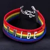 Sprzedawanie ręcznie robionych Pride urok Serce Braindow Brancelet Rainbow Gay Pride Bransoletka Lesbian Bransoletka3296