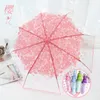 Parapluies Style coréen Mini frais Simple Sen série triple parapluie avec mignon japonais fleur de cerisier Transparent pliant