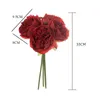 Decorative Flowers 33cm Silk Artificial Peony Bouquet Decoration 5 Heads Pink Blue Red White Fake Peonies Home Decor