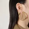 2022 Women Designer Hoops Earrings Fashion Womens 5cm Circle Simple Gold Earring Jewelry Luxurys Designers Earrings Studs Hoops 22212S