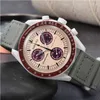 Relógios de pulso Biocerâmico Planeta Lua Mens Relógios Função Completa Quarz Chronograph Watch Mission To Mercury Nylon Luxury Limited Edition