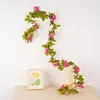 Decorative Flowers 2.2M Rose Wall Ivy Vines Room Decor Home Garland Wedding Autumn Decoration Artificial Garden Arch Fake Plant Vine