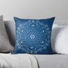 Oreiller Mandala bleu, coussins de noël décoratifs pour canapé de luxe, couverture brodée, décoration de maison