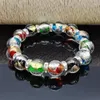 Strand 2 st Murano Glass Lampwork Rhinestone Armband 12 mm