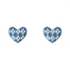 Boucles d'oreilles en maille d'aiguille en argent S925, amour féminin japonais et coréen, tempérament doux, cadeau de fête pour petite amie