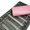 Jewelry Pouches Pink Black Grey Travel Roll Bag Anti-winding Storage Accessory Foldable Display PU Leather