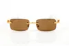 Óculos de sol de madeira masculino designer vintage óculos de sol molduras de bambu ouro metal sem aro moldura retangular acetato óculos de sol para mulheres c decoração óculos lunette