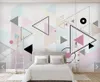 Wallpapers abstrato 3d triângulo papel de parede crianças quarto mural arte decoração rolo de papel contato melhoria da casa