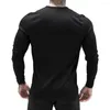 Magliette da uomo Muscle Brothers Uomo T-shirt a maniche lunghe elasticizzata casual sportiva primaverile e autunnale