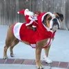 Fantasia de cachorro de Natal engraçado Papai Noel andando em roupas de férias para animais de estimação Apparel288w