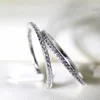 Bagues de cluster Buyee 925 Sterling Silver Sweet Thin Ring Light Blanc Zircon 1.5mm Largeur pour femme fille classique bijoux cercle