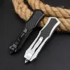 Micro Tech A05 Automatisk kniv 440C Blad Zinklegering Inlagd med kolfiberhandtag Camping utomhus vandringsverktyg EDC Pocket Knives UT85 BM3300 3400 4600