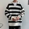 Erkek Sweaters Marka Sonbahar Kış Gelişleri Yumuşak Örgü Çizgili Yakalama Kaşmir Kazak Kazak Pulover Erkek Giyim B114