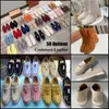 Premium Fashion Cashmere Suede Leather Casual Shoes Loafers med brevlogotyp för kvinnor eller män