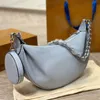 Borse a tracolla Baia Mm Mahaina Hobo Designer Borse a mezza luna Stilista di moda Donna Mahina Manico a catena Grigio Nero Bianco Tote Borse a tracolla in pelle traforata