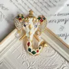 Revestimento vintage medieval com esmalte dourado verdadeiro, colorido, multielementos, pino de peito de elefante, moda personalizada