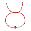 Strand Go2boho – Bracelet tissé à la main pour femmes, Style bohémien, perles de nez de cochon de couleurs mélangées, yeux glacés colorés, corde rouge, cadeau