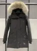 Designer di alta qualità Giacche Donna canadese Piumino Parka Collo in pelliccia Cappotto Piumino invernale Donna Cerniera Giacca a vento Spessa Piuma d'oca calda Cappotti Taglia XS-XL