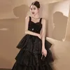 Party Dresses Women's Summer Black Suspender Evening Dress With Sequins And High-end Style Birthday Host Graduation Princess Cake