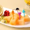 Gafflar 4/5st Halloween Cow Horn Fruit Fork Mini Cartoon Children Snack Cake Dessert Pick Toothpick Bento Lunch Party Decoration