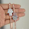 Bracelet à main hamsa bleu violet CZ de haute qualité, bijoux turcs, pierre turquoise, chaîne de tennis réglable, 225y