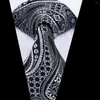 Bow Ties Dubulle Black Silver Paisley 2023 Silk Wedding Elegent Tie For Men Gift Mens Necktie Fashion Business Party Dropshiping Designer