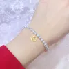 Link pulseiras cor prata pérola pulseira para mulheres menina moda temperamento tendência jóias festa de aniversário presente gota atacado