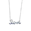 Anhänger Halsketten Blau Rosa Klar CZ Liebe Halskette für Mama Liebhaber Freundin 2023 Design Valentinstag Geschenk Mütter Schmuck
