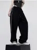 Pantalon Femme Houzhou Hippie Noir Baggy Jogging Pantalon de survêtement Femmes Y2K Cyber Punk Côté Rayé Piste Femelle Harajuku Pantalon Oversize