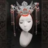 Hårklämmor Barrettes Diy Material Package Chinese Style Wedding Phoenix Crown Bride Headpiece Traditionell Coronet Long Tassel Ti203f