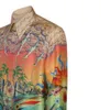 Casablanca volcano airplane silk shirt loose fitting men and women designer button up hawaiian shirts