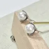 Pearl Sterling Jewelry Designer Earstuds Silver Free örhängen 925 för kvinnor Trendiga örhängen Luxur Frakt