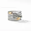 Band Rings Luxury Jewelry Designer Rings Gold XX 925 Sterling Silver Multi Layer Twisted Wire Ring