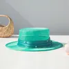 Brede rand hoeden lente/zomer stof ademende dames Engelse jazz hoed veer decoratie vintage stro elegante top