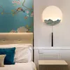 Wall Lamp Chinese Style Resin Acrylic Mountain Moon Light Fixture For Living Room Bedroom TV Background Aisle Deco