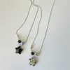 Anhänger Halsketten Chinesische Y2k Mehrere Stern Fünfzackige Stahl Halskette Einfache Nische Ins Runde Perlen Weiblich