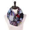 Halsdukar mode kvinnor bomull tryckt oändlighet varm halsring halsduk sling sjal cirkel snood foulard femme echarpe