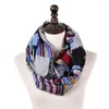 Foulards Mode Femmes Coton Imprimé Infinity Chaud Cou Anneau Écharpe Boucle Châle Cercle Snood Foulard Femme Echarpe