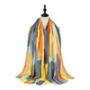 Scarves Versatile Hijab Scarf For Women Spring Satin Graffiti Print Wrap Shawl Fashion Sun Protection And Autumn