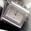 Armbandsur Fashion Ladies Watch Quartz Clock Women Bangle Silver Tone Band Rhinestone Armband Relogio Feminino