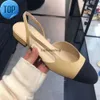Yüksek Topuklu Moda Ayakkabıları Resmi Tıknaz Topuk Slingbacks Üzerinde Orijinal Deri Açık Sandalet Bale Düz Tasarımcı Ayakkabı Loafer Kadın