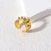 Designer anel ajustável hip hop jóias vintage 18k corrente de ouro diamante anel de luxo para mulheres homens ins 1.4x2cm